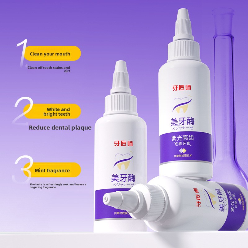 Purple Light Brightening Tooth - đánh giá và giá Teeth Whitening Enzymes