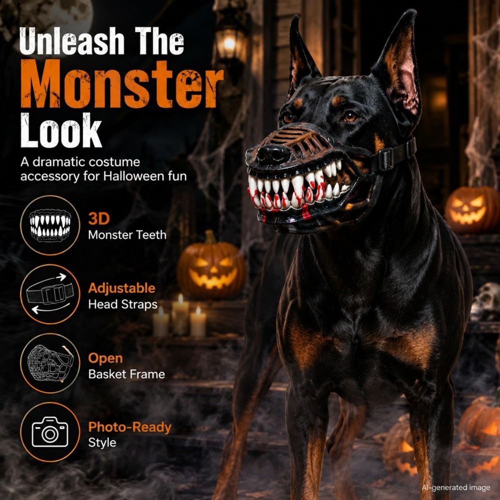 Spooky Latex Scary Dog Muzzle  - đánh giá và giá Teeth Whitening Mask